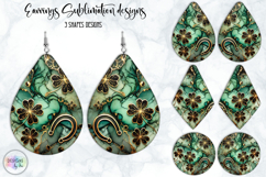 St. Patrick’s Day Earrings Sublimation, Lucky Clover Art Product Image 1
