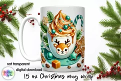 Christmas Coffee Mug Wrap PNG, Reindeer Toffee Coffee Print Product Image 1