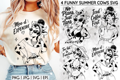 Funny Summer SVG, Sassy Cow PNG, Beach Quotes Print Product Image 1