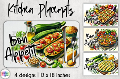 Kitchen Placemat Sublimation, Food Art, Food Illustration Product Image 1