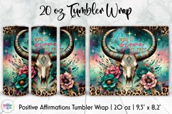 Positive Affirmation Tumbler Wrap Bundle, Bull Skull Tumbler Product Image 4