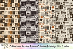 Coffee Lover Seamless Pattern, Coffeehouse Typography Product Image 1