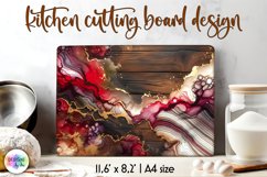 Abstract Cutting Board, Alcohol Ink Wooden Cutting Board Product Image 1