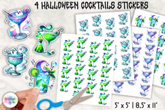 Halloween Cocktail Stickers, Spooky Drink Clipart, Printable Product Image 1