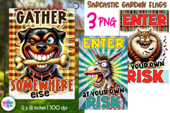 Sarcastic Garden Flag, Funny Garden Sign, Funny Dog PNG Product Image 1