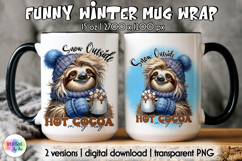 Cute Winter Animals Mag Wrap, Hot Cocoa Mug Wrap PNG Product Image 1