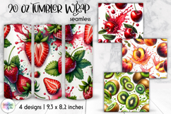Fruits &amp; Berries Seamless Tumbler Wrap, 20 oz Juicy Tumbler Product Image 1