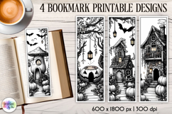 Halloween Bookmarks, Gothic Black and White Bookmarks Product Image 1