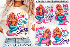 Sassy Summer Mermaid Sublimation, Beach Quotes PNG, Party Product Image 1
