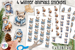 Winter Animals Stickers, Cozy Animals Stickers Product Image 1