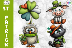 St. Patrick’s Day Clipart Bundle, Cute Lucky Animals Product Image 5