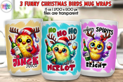 Funny Christmas Birds Mug Wraps, 15 oz Wine Lover Mug Desing Product Image 1