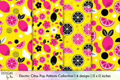 Vibrant Lemon Seamless Patterns, Neon Citrus Digital Paper Product Image 1