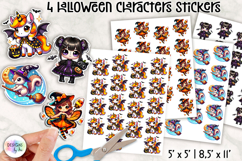 Halloween Character Stickers, Cute Spooky Printable Stickers Product Image 1