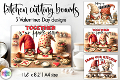 Valentine Gnome Kitchen Cutting Board Designs, Love Baking Product Image 1