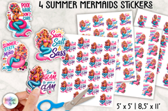 Summer Mermaid Stickers PNG, Tropical Planner Stickers Product Image 1