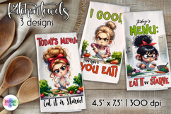 Funny Kitchen Towels Bundle, Sarcastic Kitchen Quotes Print Product Image 5