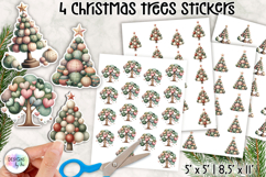 Whimsical Christmas Tree Stickers, Cozy Fabric Patch Trees Product Image 1