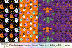 Cute Halloween Monsters Pattern, Ghost &amp; Bat Collection Product Image 1