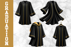 Graduation Party Clipart, Graduation Robe PNG, Uniform Product Image 1