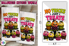 Halloween Kitchen Towel PNG, No Tricks Just Treats Product Image 1