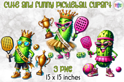 Funny Pickleball Clipart, Sports PNG Funny Product Image 1