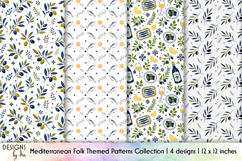 Mediterranean Olive Grove Coastal Patterns, Vintage Prints Product Image 1