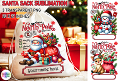 Santa Sack Sublimation | North Pole Express Santa Sack Product Image 1