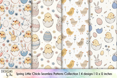Cute Little Chicks Patterns, Easter Seamless Patterns Product Image 1