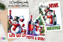 Funny Christmas Card Design Bundle, Printable A4 Holiday Product Image 6