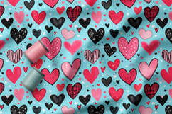 Doodle Hearts Pattern Collection | Romantic and Cute Pattern Product Image 2