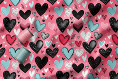 Doodle Hearts Pattern Collection | Romantic and Cute Pattern Product Image 5