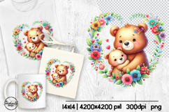 Cute animals sublimation design, Bear png Product Image 1