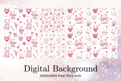 Bear Heart Valentines Background Love Wallpaper Product Image 1