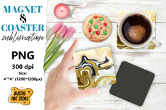 Abstract paint magnet/coaster sublimation. Fluid art Product Image 1