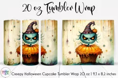 Halloween Voodoo Doll Cupcake Tumbler Wrap | Creepy Creature Product Image 1