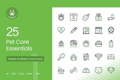Pet Care Essentials Green &amp; Black Icons Product Image 1