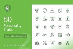 Personality Traits Green &amp; Black Icons Product Image 1