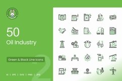 Oil Industry Green &amp; Black Icons Product Image 1