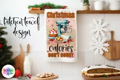 Christmas Calories Don't Count Kitchen Towel Design, Vintage Product Image 1