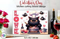 Funny Kitchen Cutting Board | Valentines Grumpy Cat Print Product Image 1