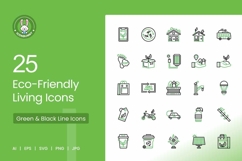 Eco-Friendly Living Green &amp; Black Icons Product Image 1