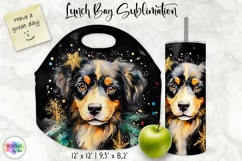 Christmas Lunch Bug Sublimation | Christmas Dog Tumbler Wrap Product Image 1