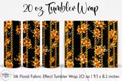 Floral Tumbler Wrap | Elegant Floral Silk Fabric Texture Product Image 1