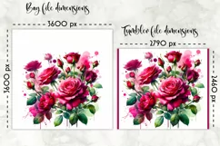 Watercolour Roses Lunch Bag | Watercolour Roses Tumbler Wrap Product Image 2