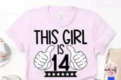 This girl is 14 - Birthday SVG EPS DXF PNG Product Image 3