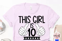 This girl is 10 - Birthday SVG EPS DXF PNG Product Image 3