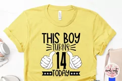 This boy turns 14 today - Birthday SVG EPS DXF PNG Product Image 3