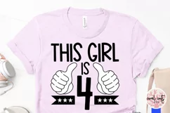 This girl is 4 - Birthday SVG EPS DXF PNG Product Image 3