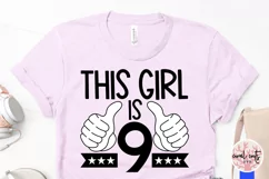 This girl is 9 - Birthday SVG EPS DXF PNG Product Image 3